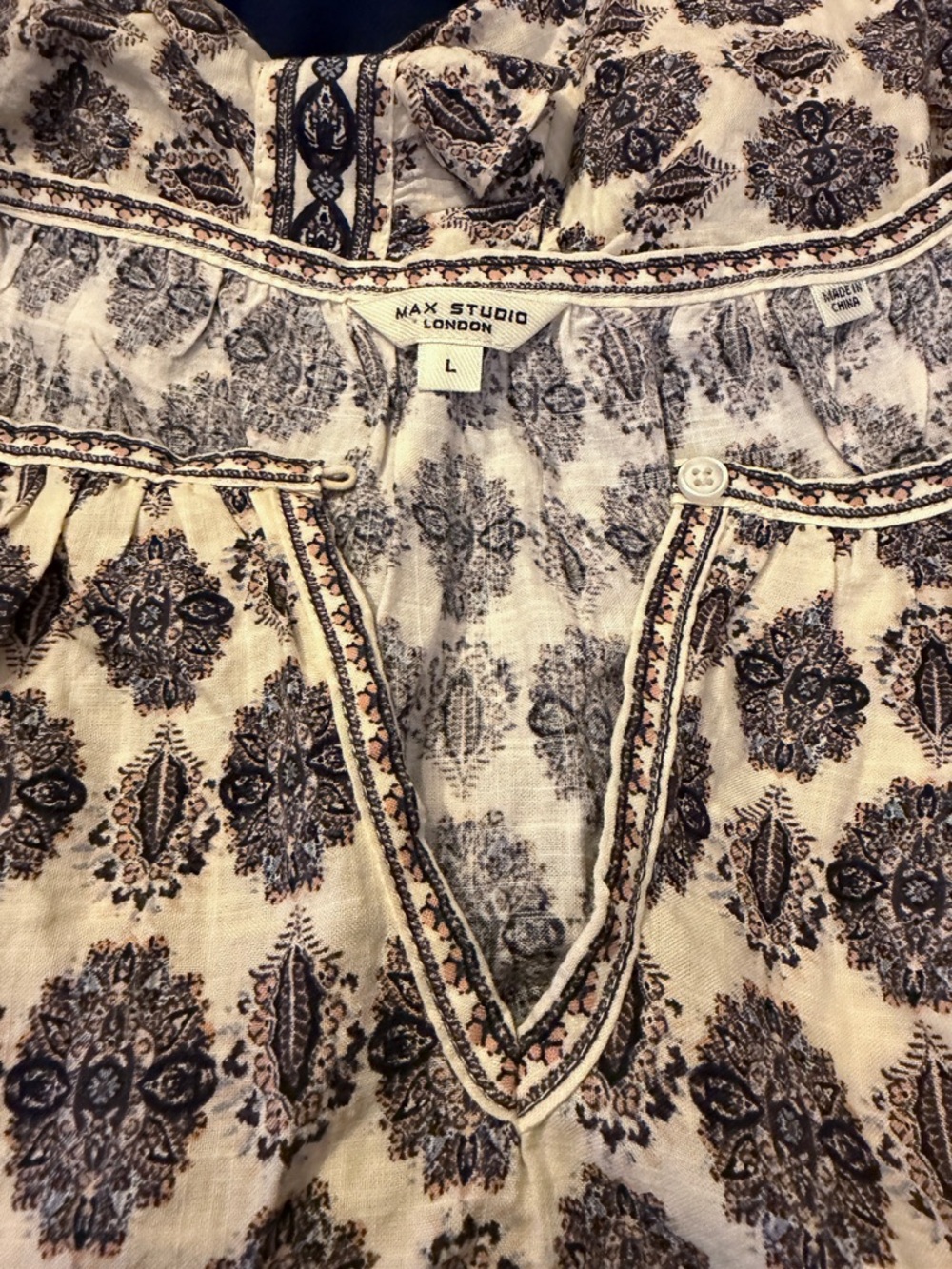 Max Studio Boho Print Crop Top - Picture 5 of 8